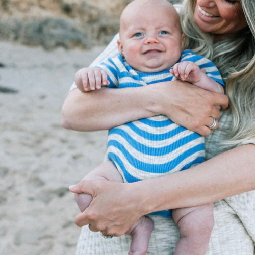 Knitted Tee Bodysuit / Latte&Ocean