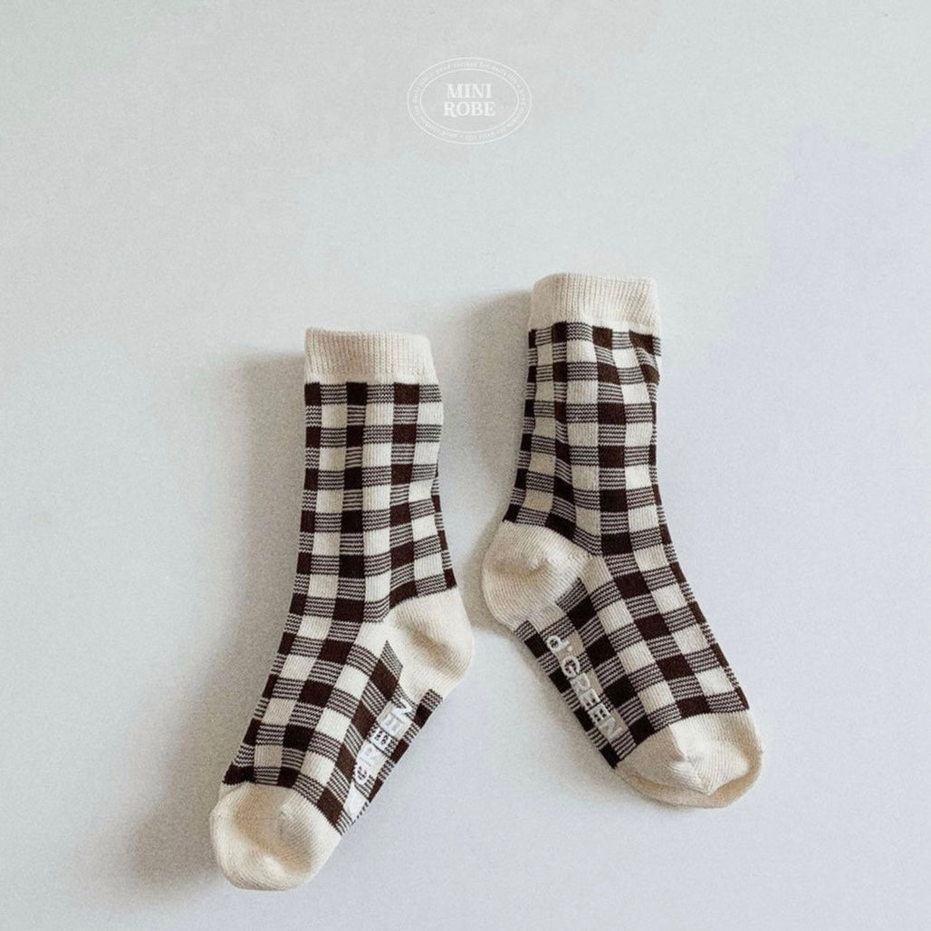 natural check socks 5p set [minirobe]