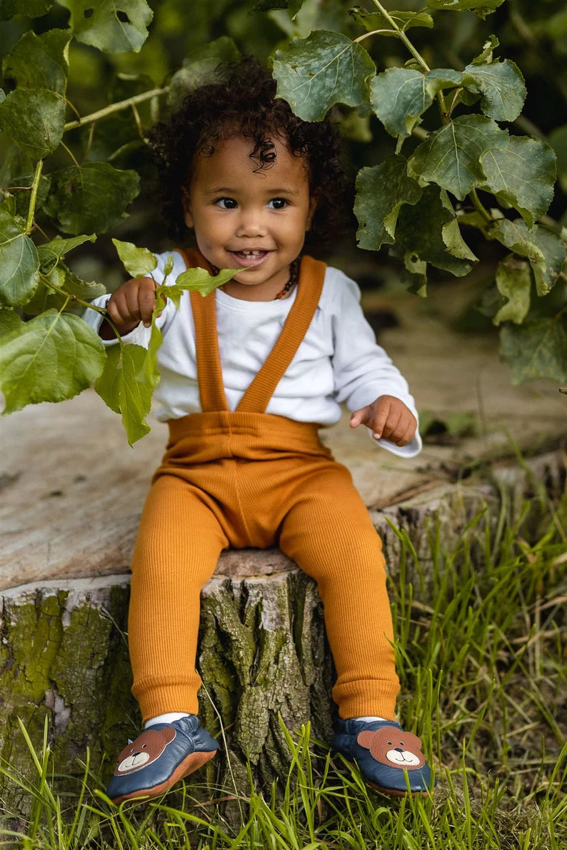 ribbed leggings with braces / pumpkin