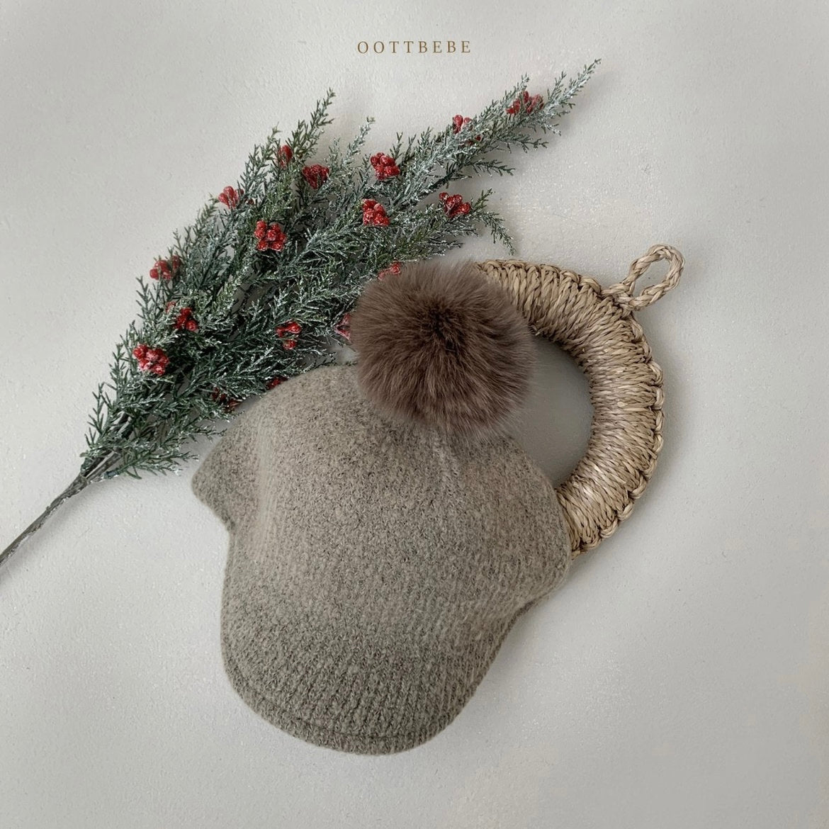 drop knit cap / olive