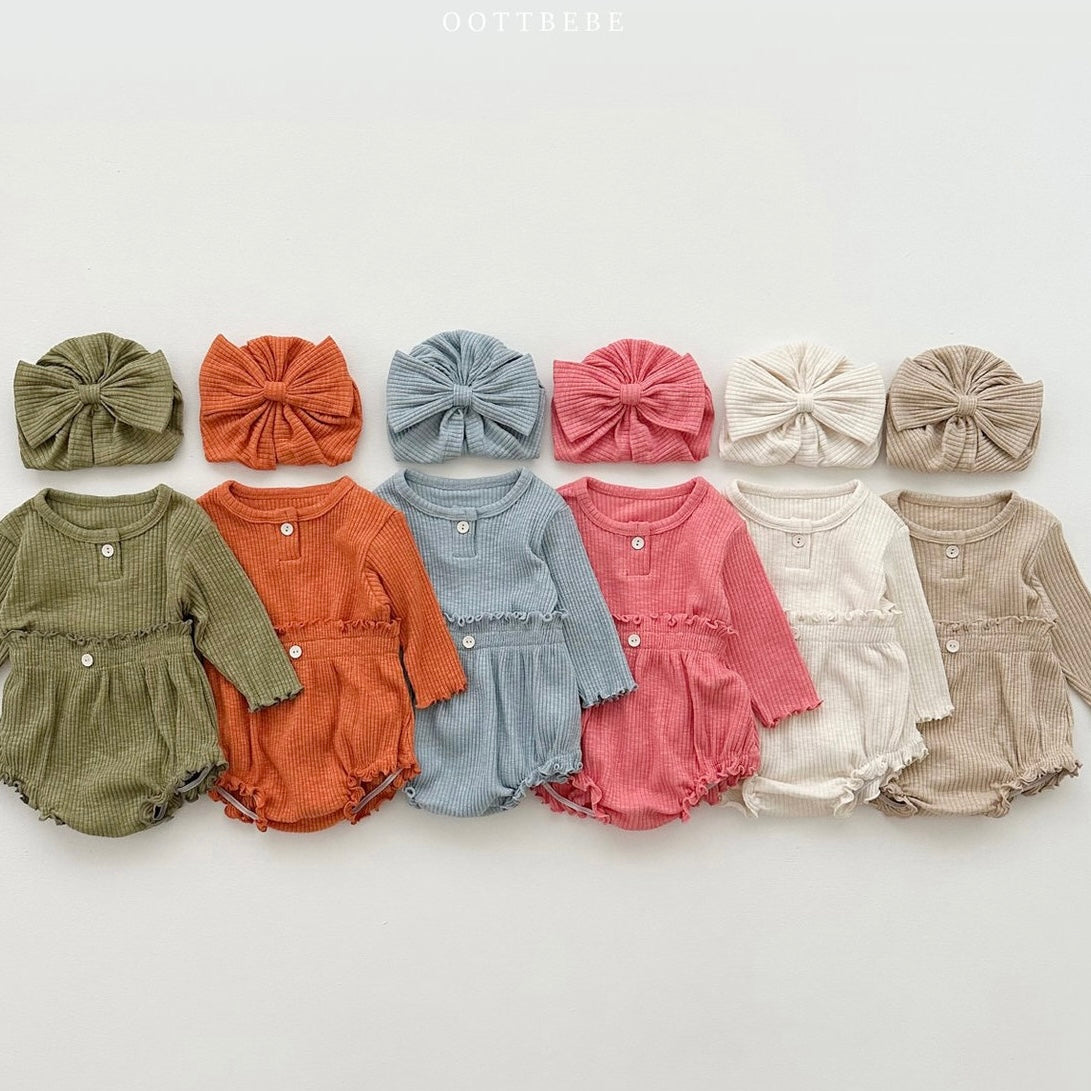 macaron ribbon turban / blue