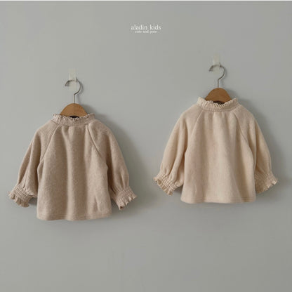 wool brush blouse / cream