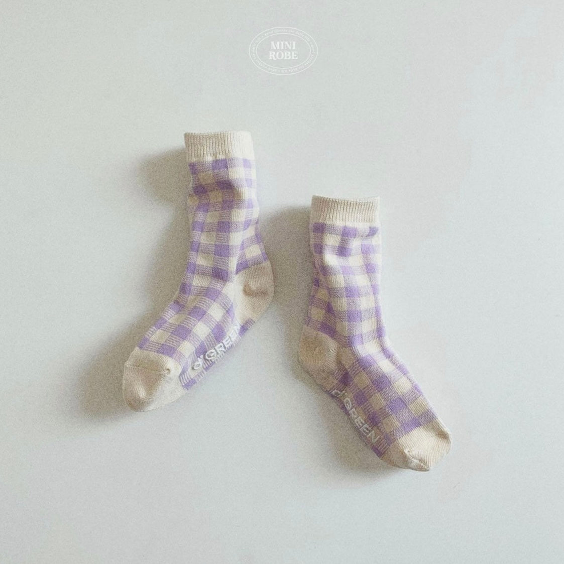 natural check socks 5p set [minirobe]