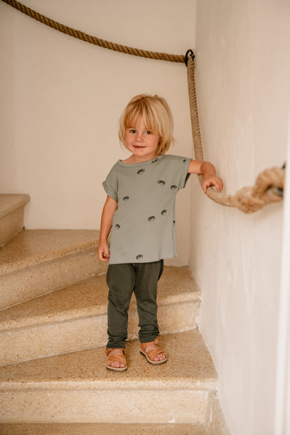 T-SHIRT BAMA / gray blue-puffer fish