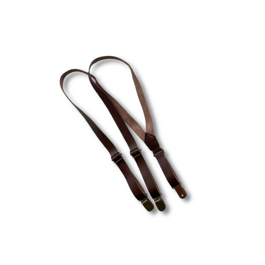 leather suspender / brown