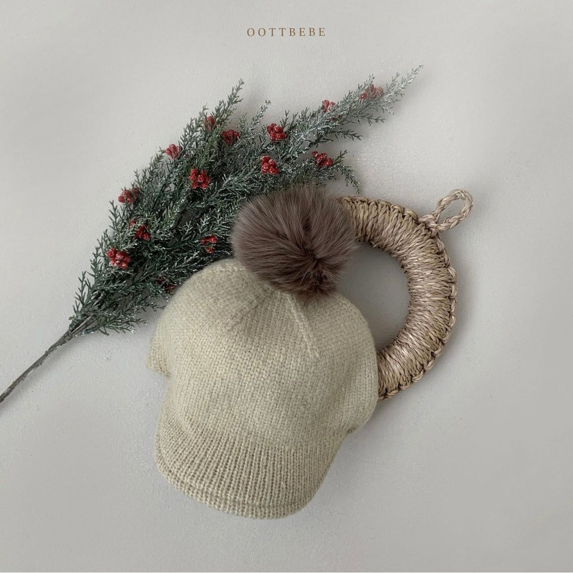 drop knit cap / olive
