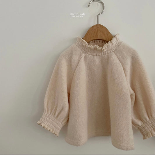 wool brush blouse / cream