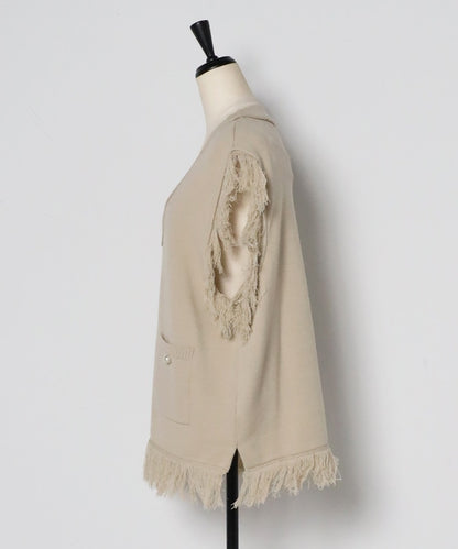 pearl pocket fringe vest