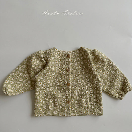 lovely cardigan / green flowers [aosta]