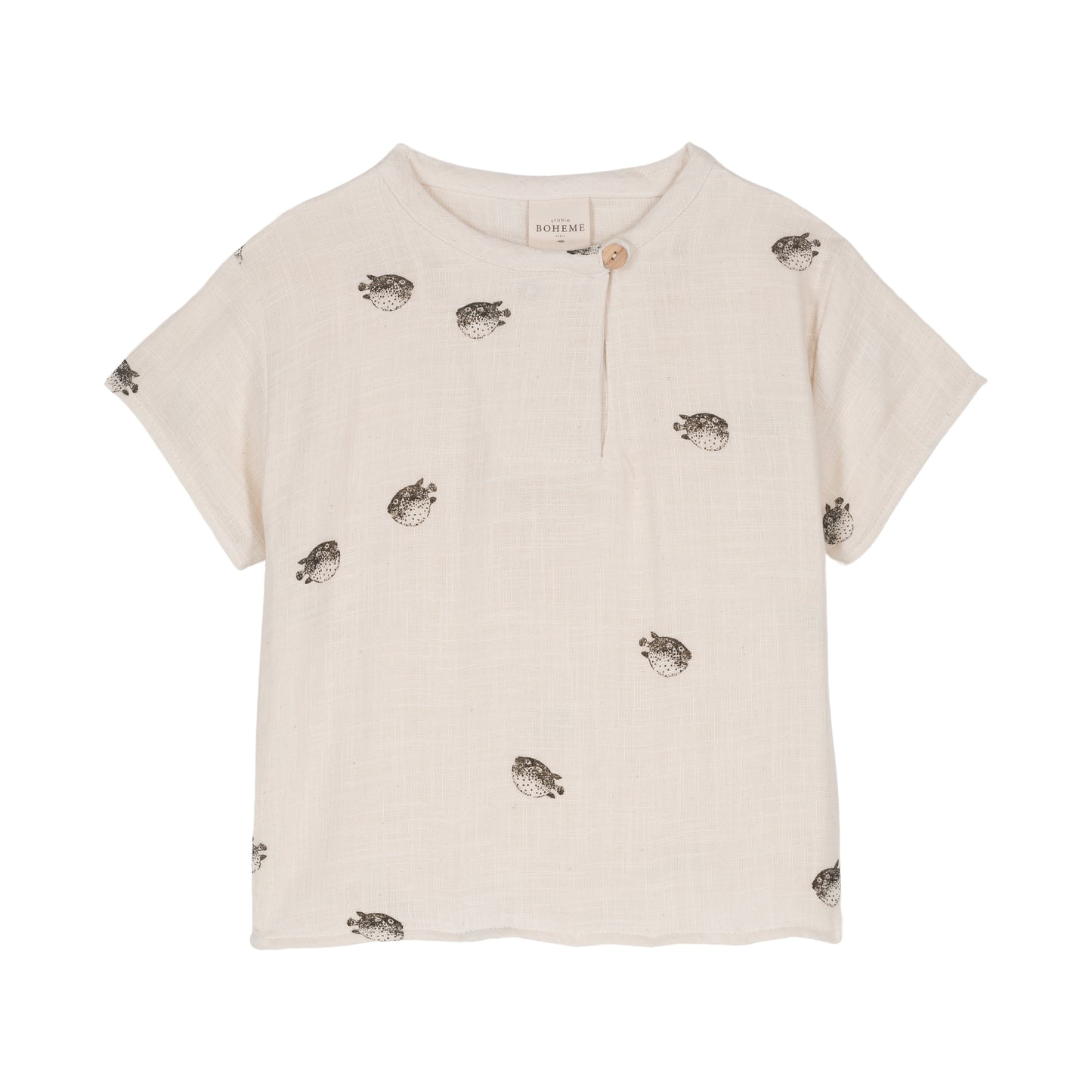 TSHIRT ORSO GAZE / ecru-puffer fish