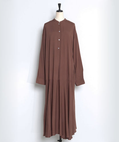 flare long onepiece / brown