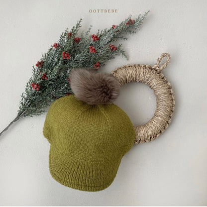 drop knit cap / olive