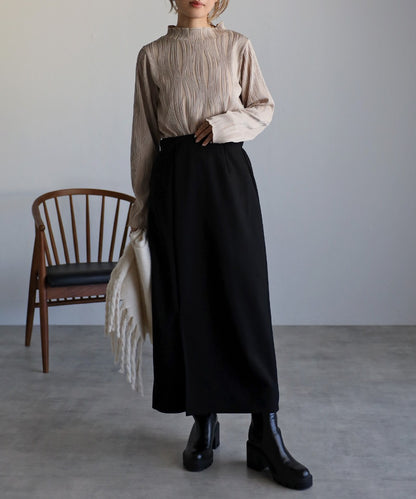 wave pleats mellow tops / beige