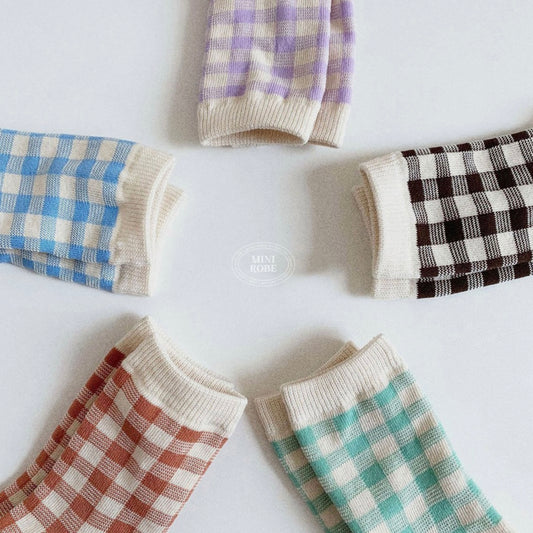 natural check socks 5p set [minirobe]