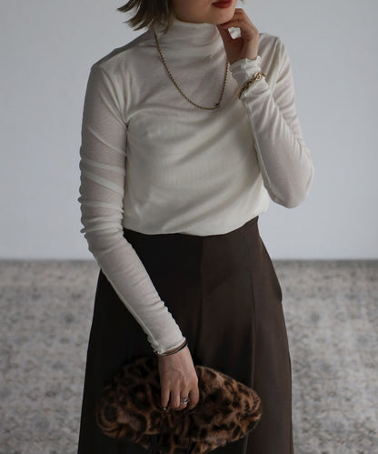 sheer turtle pullover / light gray