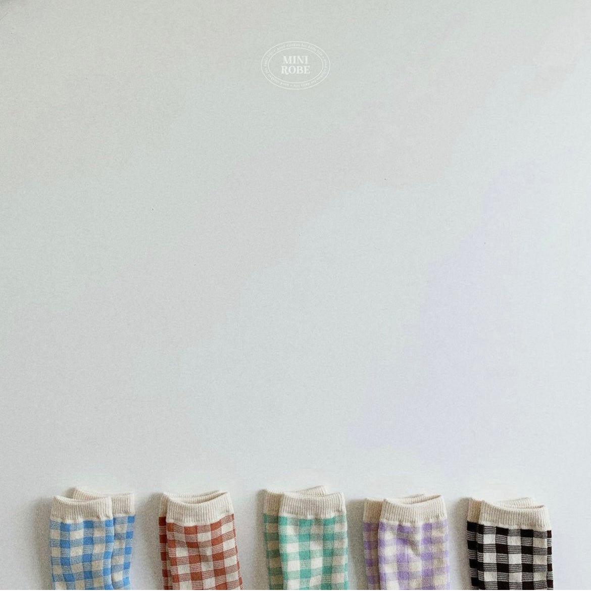 natural check socks 5p set [minirobe]