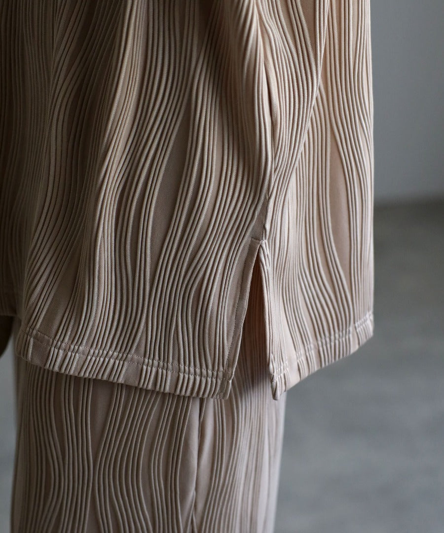 wavy pleats vest / beige