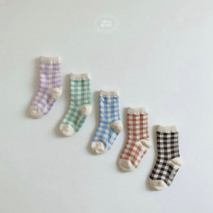 natural check socks 5p set [minirobe]