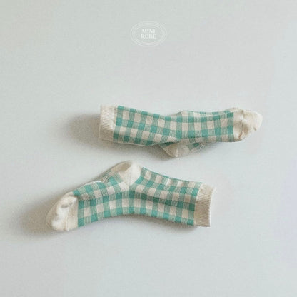 natural check socks 5p set [minirobe]