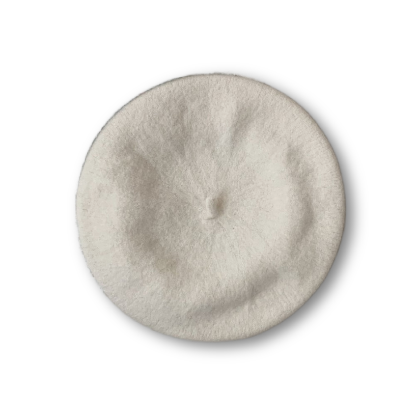 wool beret / ivory