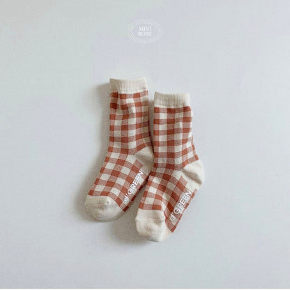 natural check socks 5p set [minirobe]