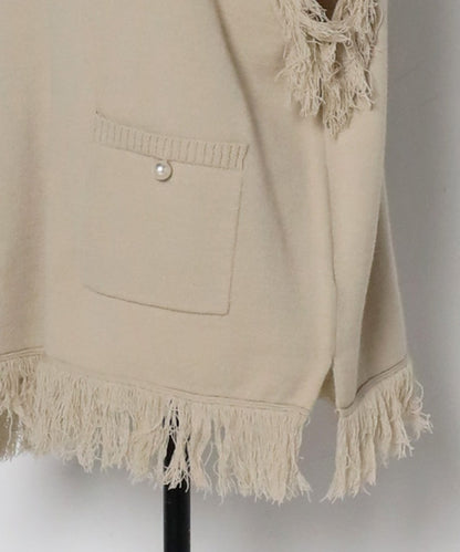 pearl pocket fringe vest