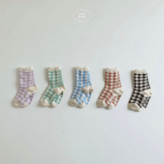 natural check socks 5p set [minirobe]