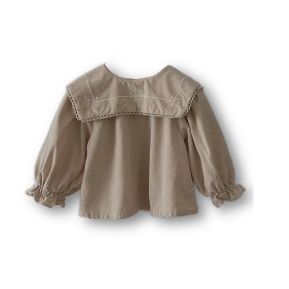 mongle stich blouse / light beige