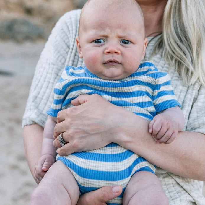 Knitted Tee Bodysuit / Latte&Ocean