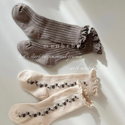 lace vintage socks 2p set [monbebe]