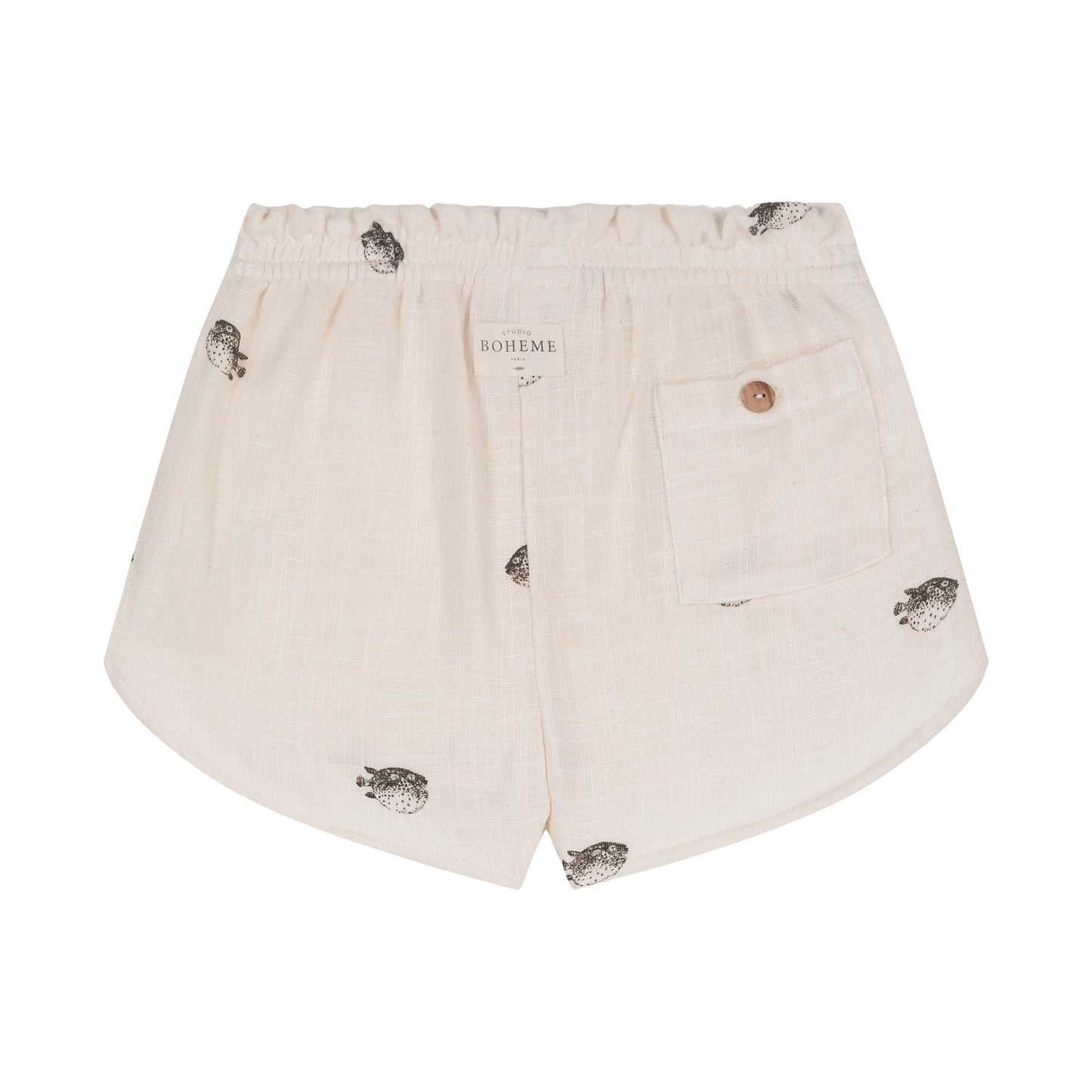 SHORTS GEORGETTE / ecru-puffer fish